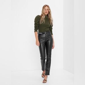 NWT GIBSON LATIMER Classic High Rise Skinny Fit Faux Leather Pants in Black